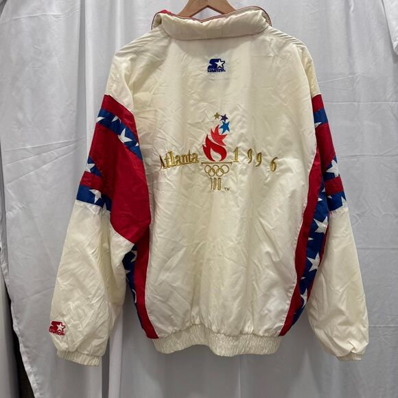 vintage starter 1996 atlanta olympics usa flag windbreaker jacket size large - Picture 6 of 8